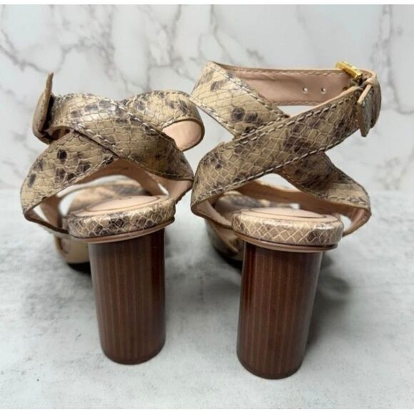Cole Haan Womens Snakeskin Print Leather Ankle Strap Block Heel Sandals Size 11 - Picture 6 of 7